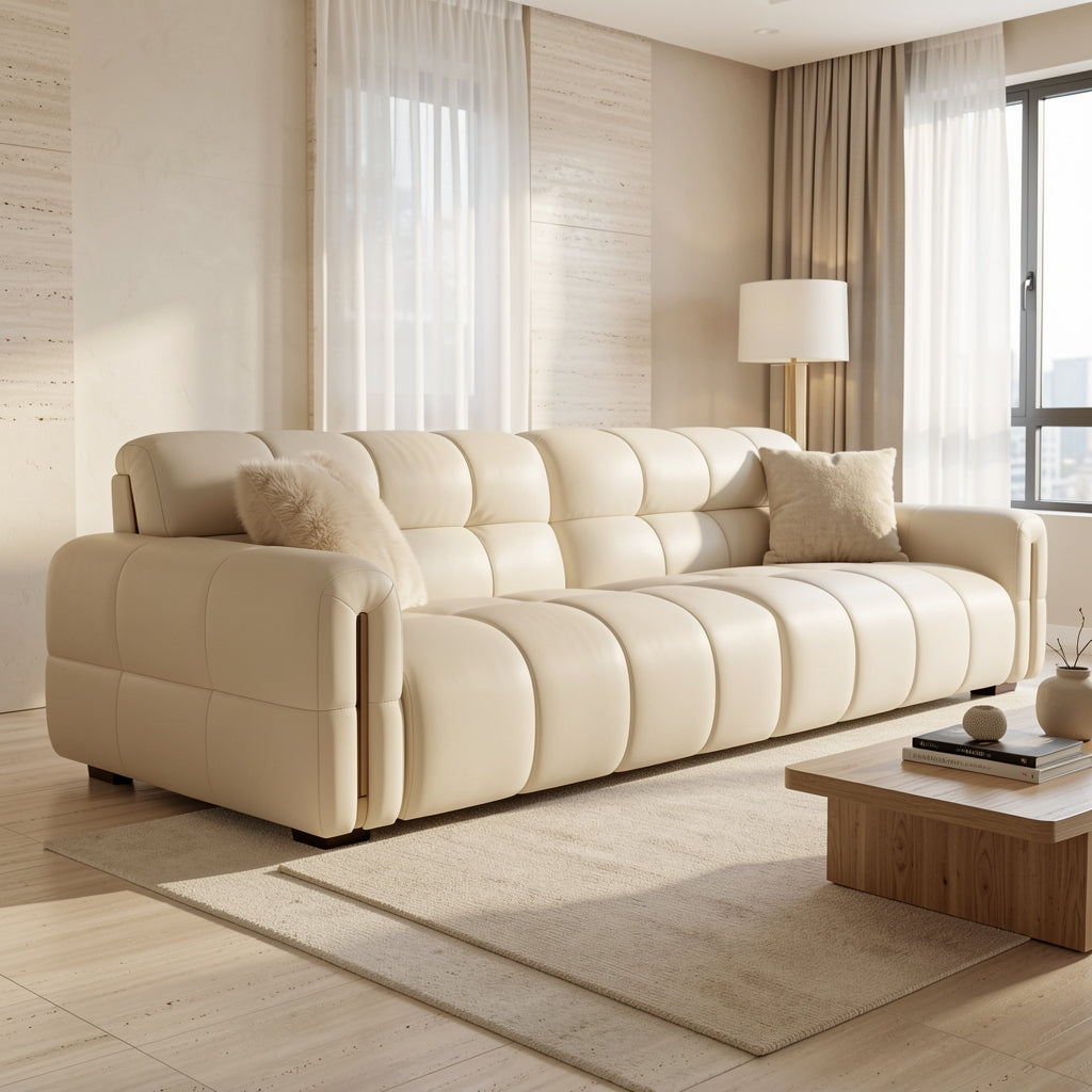Modern White Sofa (DYZ1050) in home staged