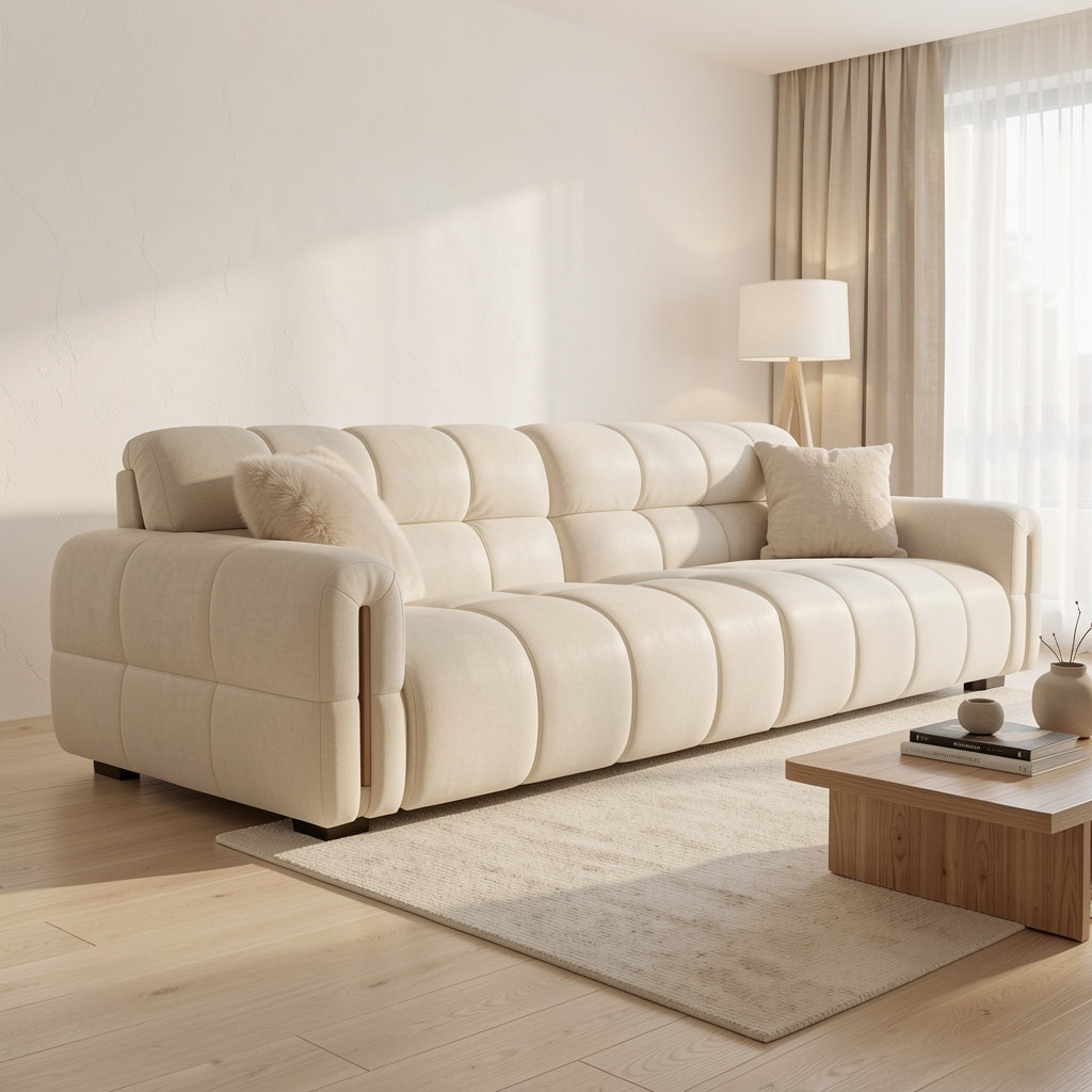 Modern White Sofa (DYZ1050) in soft oak daylight