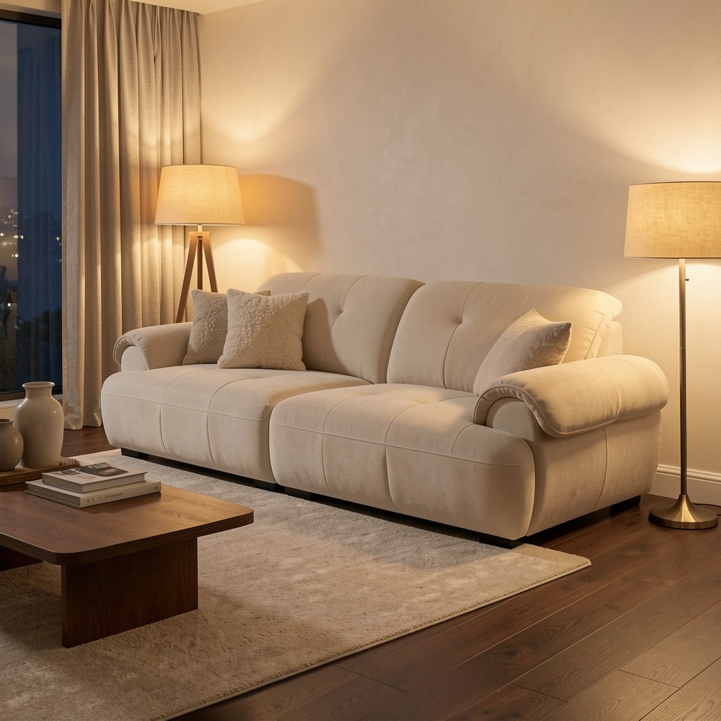 Minimalist Sofa (DYZ1033) in warm evening walnut