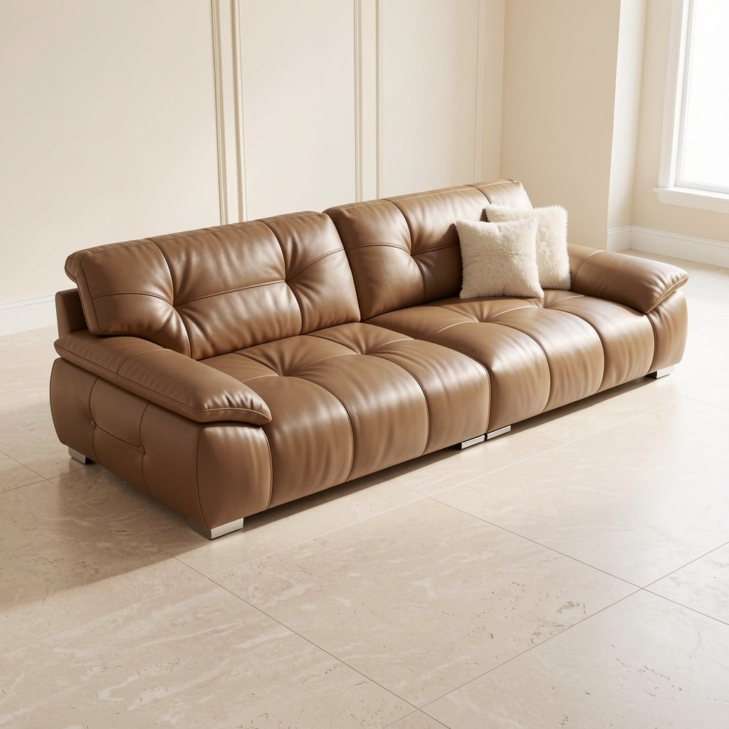 Brown Tufted Sofa (DYSJ06) in elevated