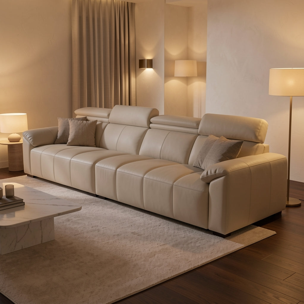 Dark Modern Sofa (DYSJ011) in warm evening walnut
