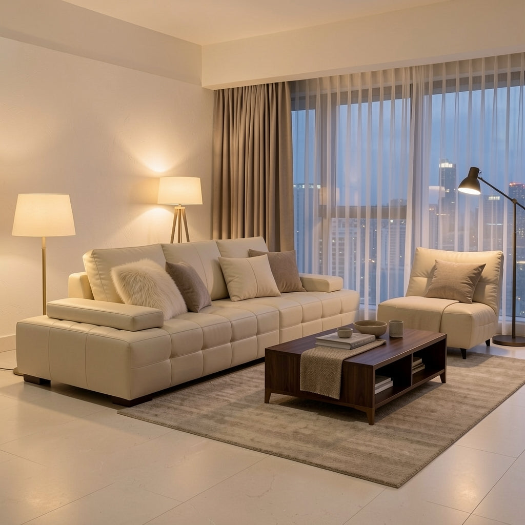 Modern White Sofa (DYSJ02) in urban dusk