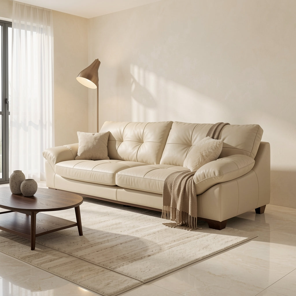 Cream Tufted Sofa (DYSJ08) in marble bronze