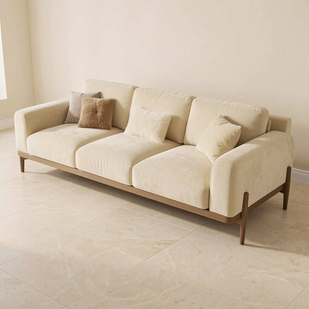 Cream Modern Sofa (DY雪尼尔沙发) in elevated