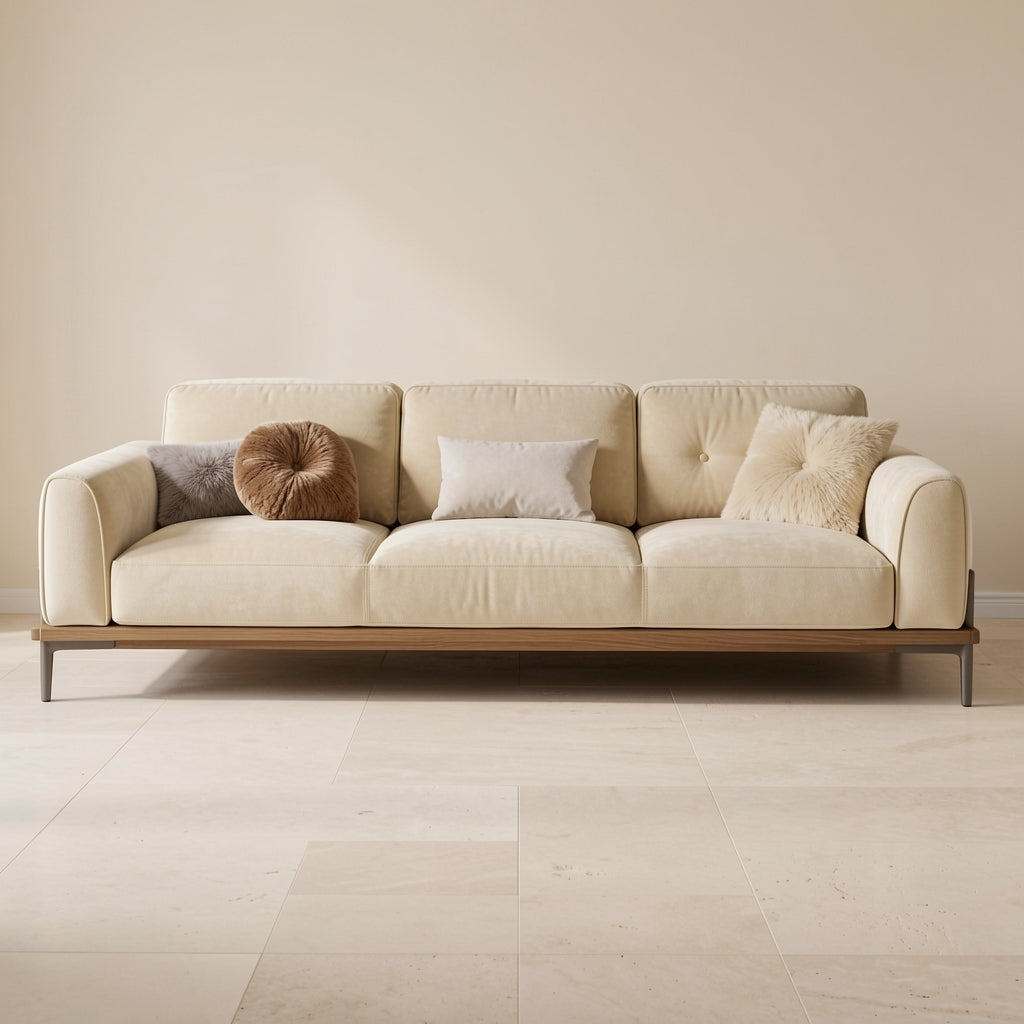Cream Modern Sofa (DY雪尼尔沙发) in front