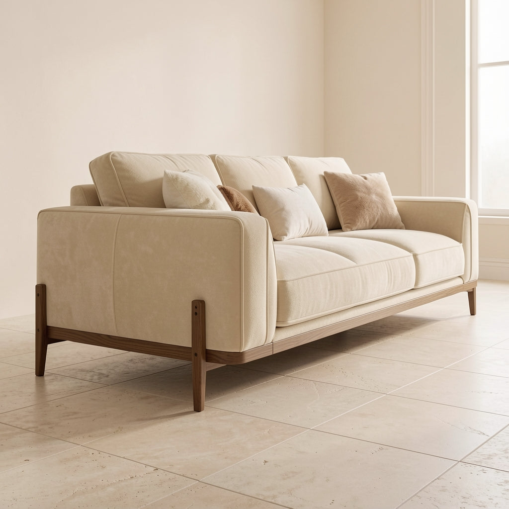 Cream Modern Sofa (DY雪尼尔沙发) in left