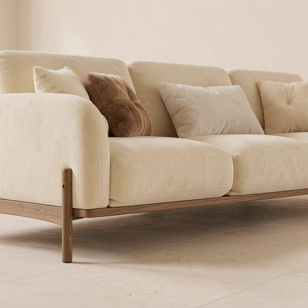 Cream Modern Sofa (DY雪尼尔沙发) in low