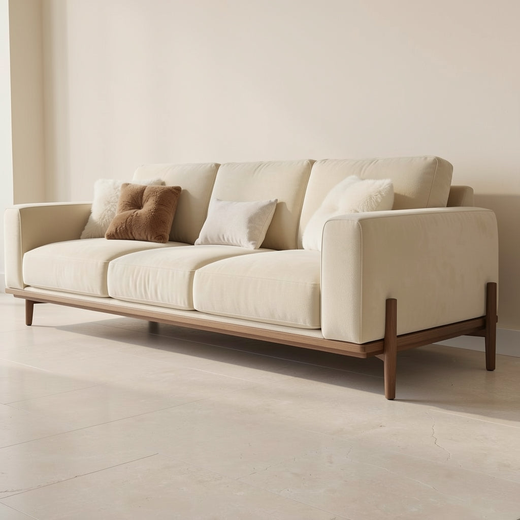 Cream Modern Sofa (DY雪尼尔沙发) in right