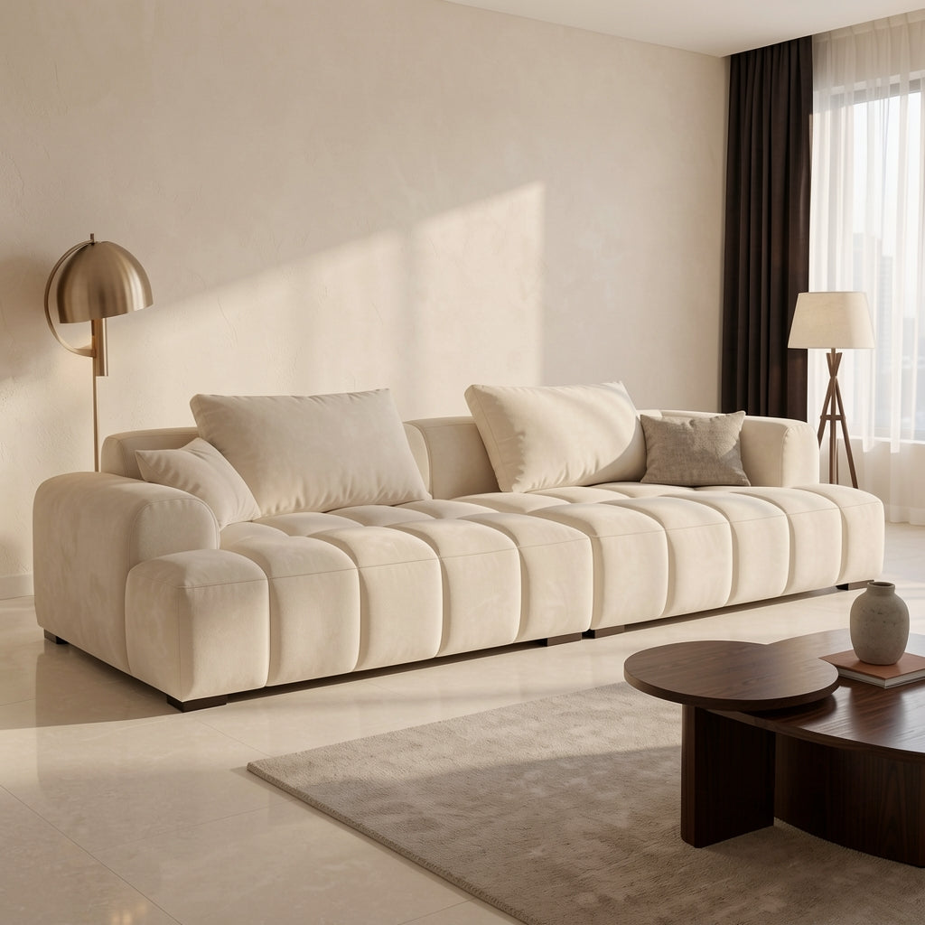 Modern L-shaped Sofa (DYLX647) in marble bronze