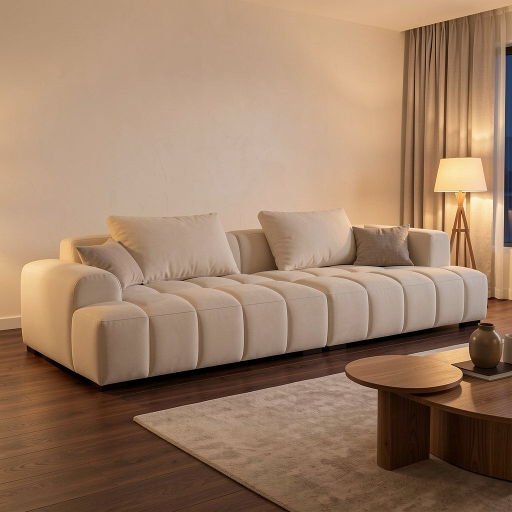 Modern L-shaped Sofa (DYLX647) in warm evening walnut