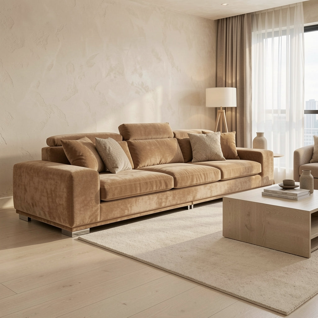 Black Sofa (YM都林沙发) in tonal taupe cocoon