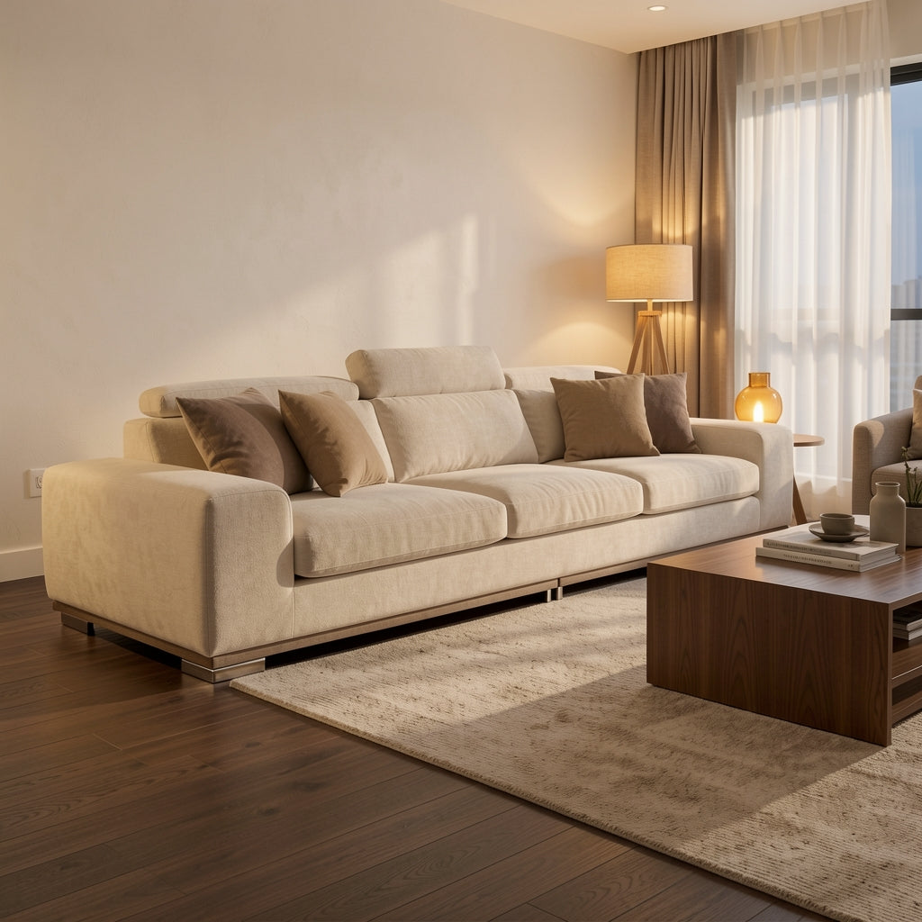 Black Sofa (YM都林沙发) in warm evening walnut