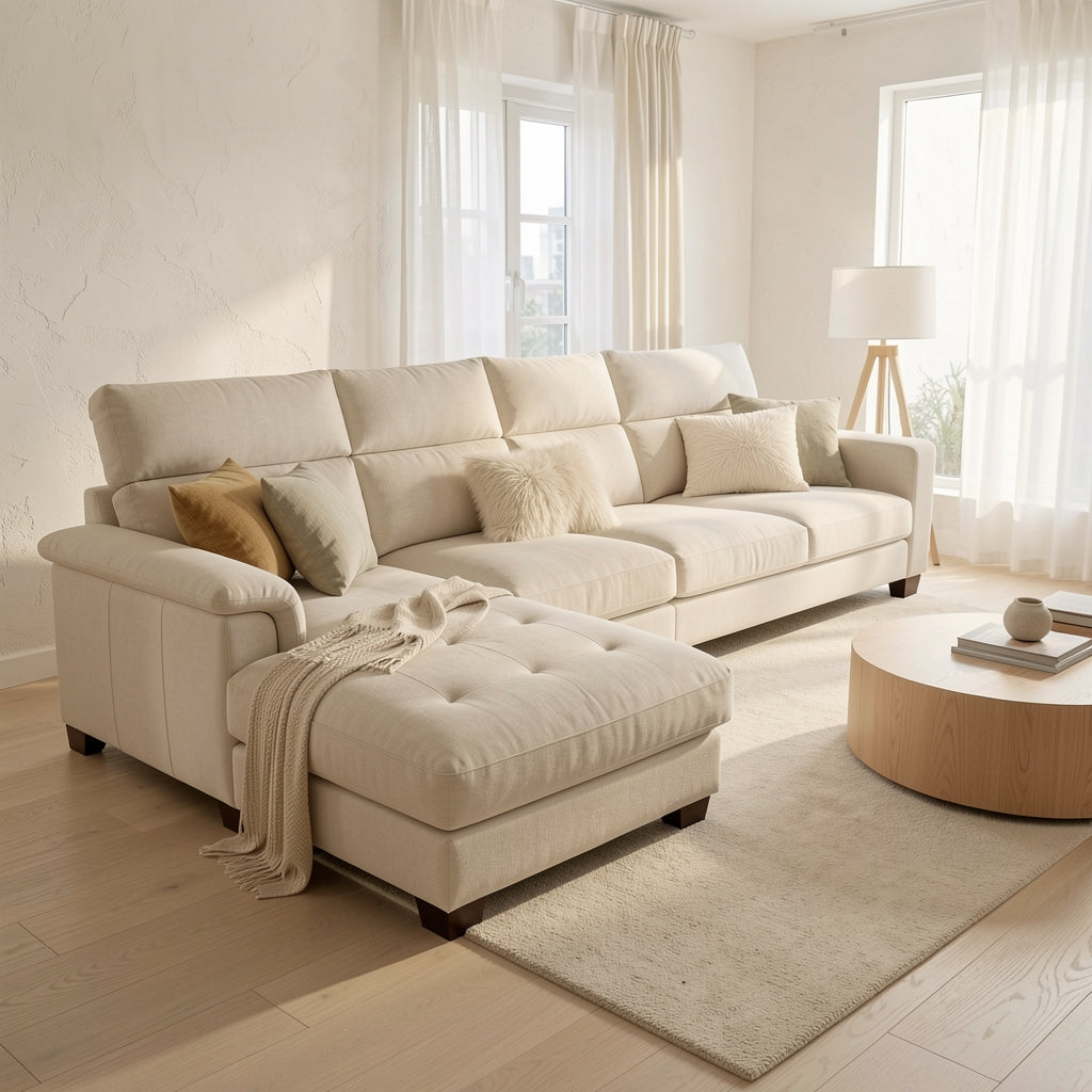 Modern Chaise Sofa (DYJUMJ60304) in soft oak daylight