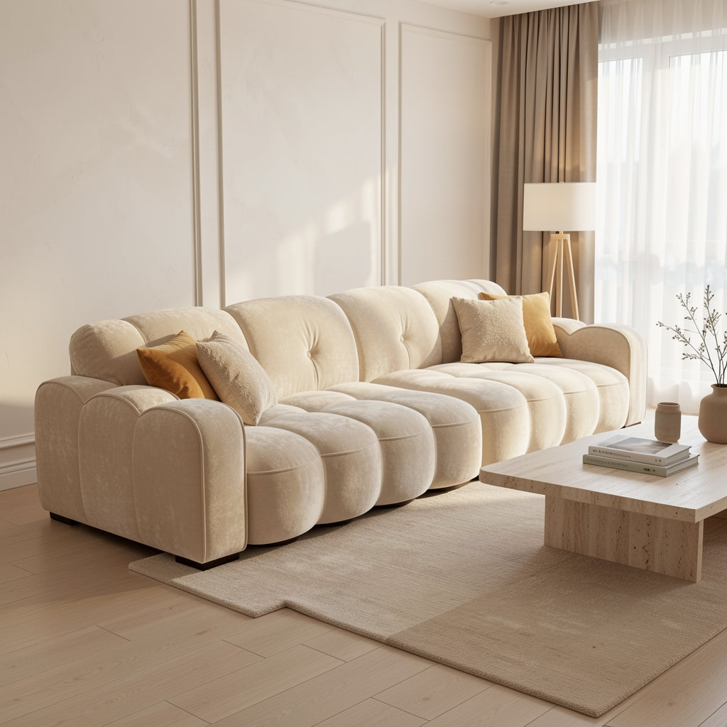 White Sectional Sofa (DYZN858) in home staged