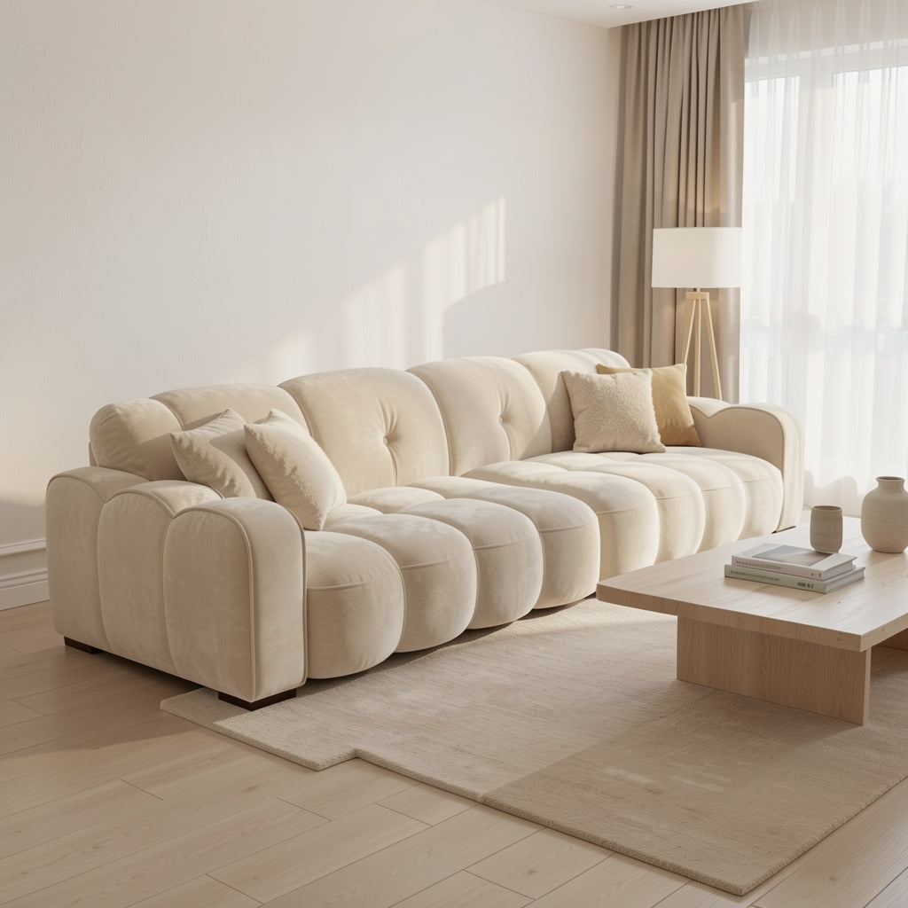White Sectional Sofa (DYZN858) in soft oak daylight