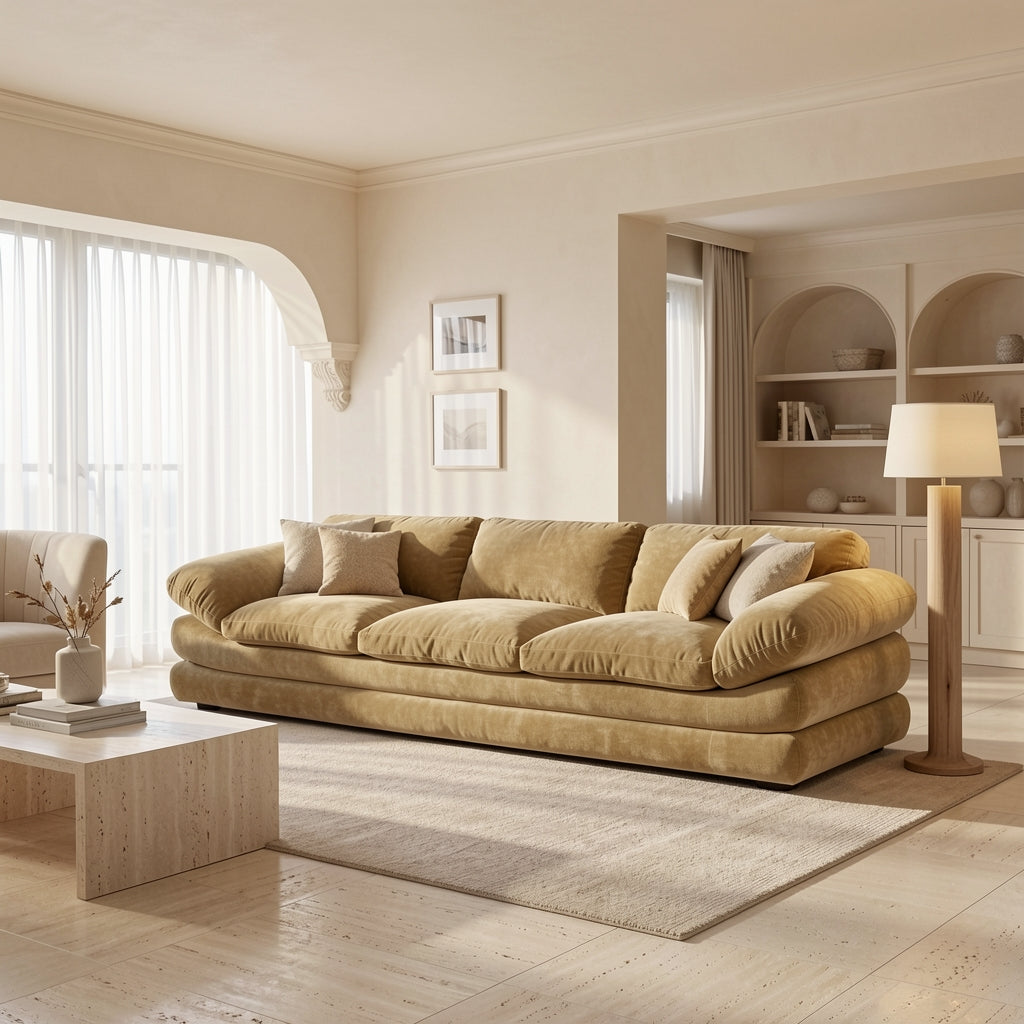 Tan Sofa (GD太阳沙发) in home staged