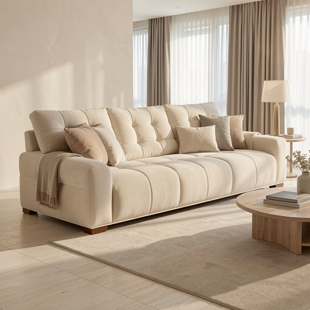 Light-Colored Sofa (DYXMQ9752) in home staged