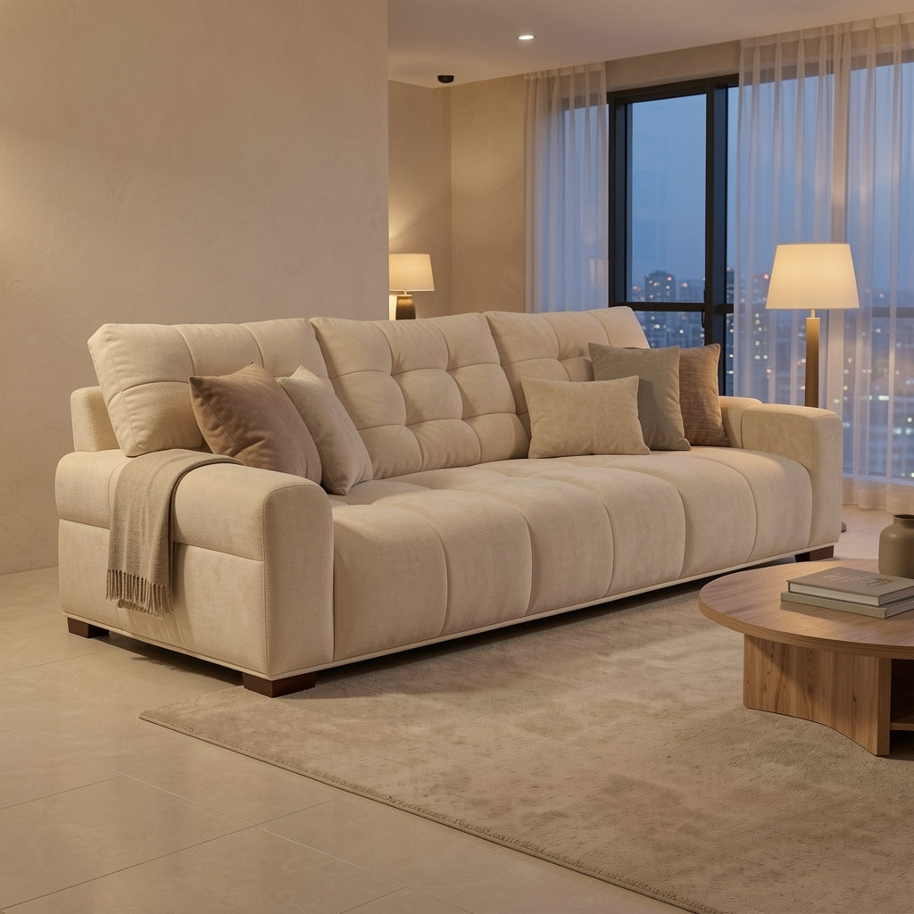 Light-Colored Sofa (DYXMQ9752) in urban dusk