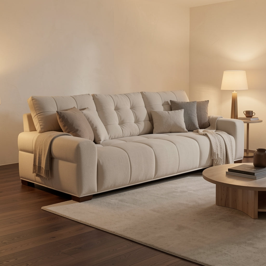 Light-Colored Sofa (DYXMQ9752) in warm evening walnut