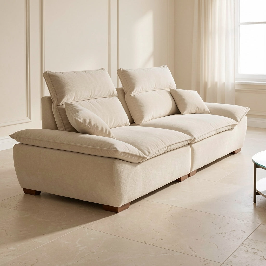 Modern Beige Sofa (DYZN8118) in left