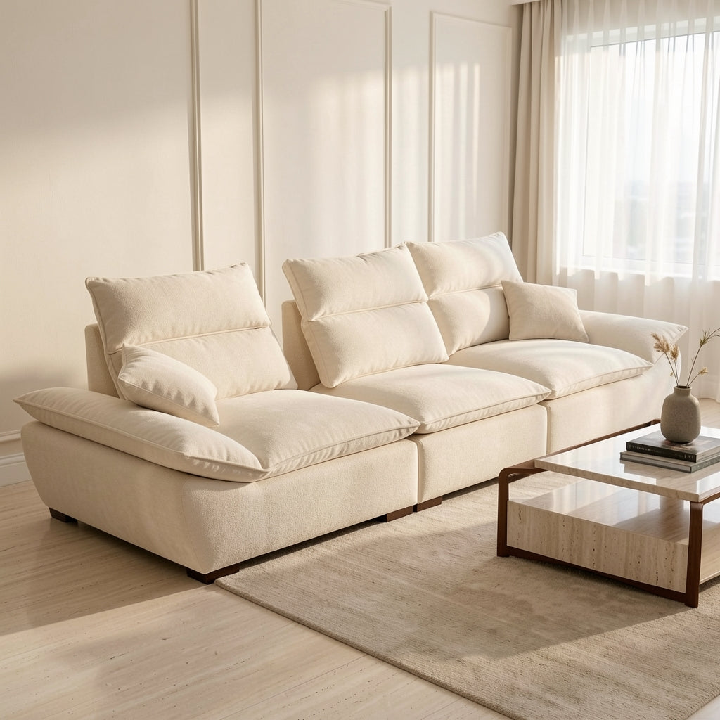 Modern Beige Sofa (DYZN8118) in home staged
