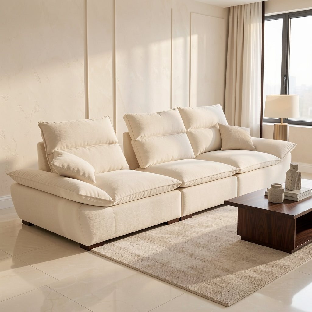 Modern Beige Sofa (DYZN8118) in marble bronze