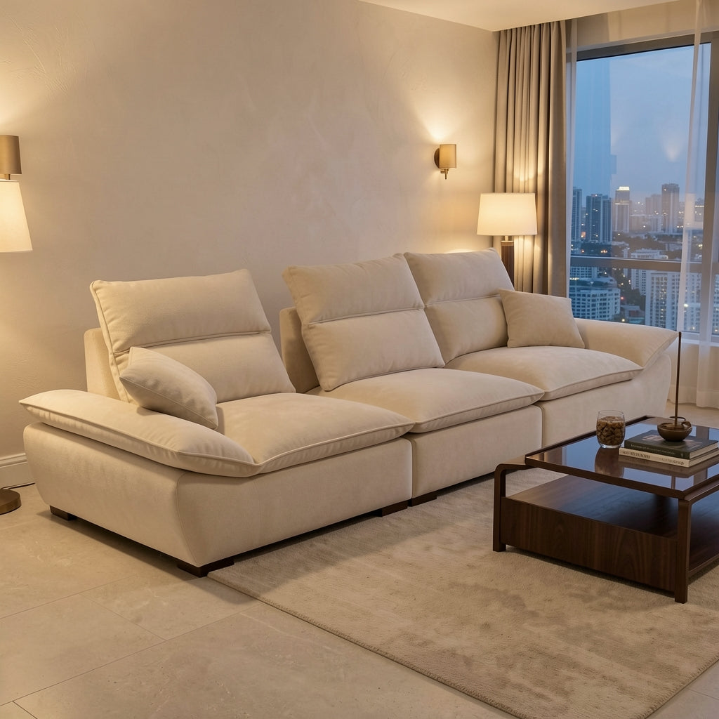Modern Beige Sofa (DYZN8118) in urban dusk