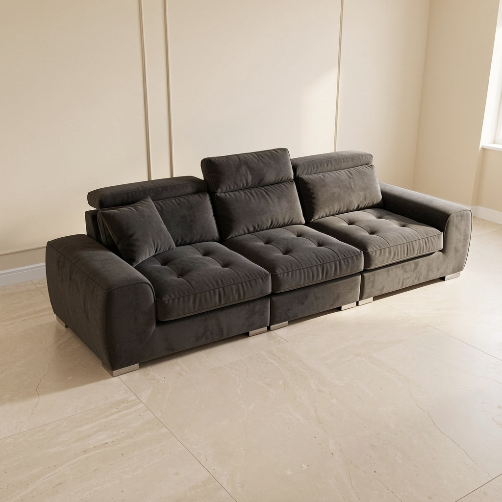 Black Tufted Sofa (DYDM018) in elevated