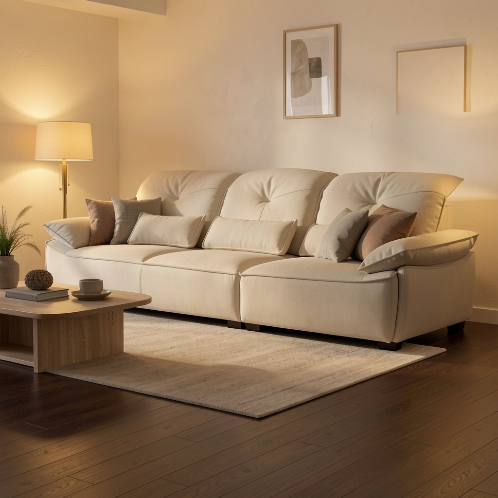 Brown Modern Sofa (DYJLSJ1048) in warm evening walnut