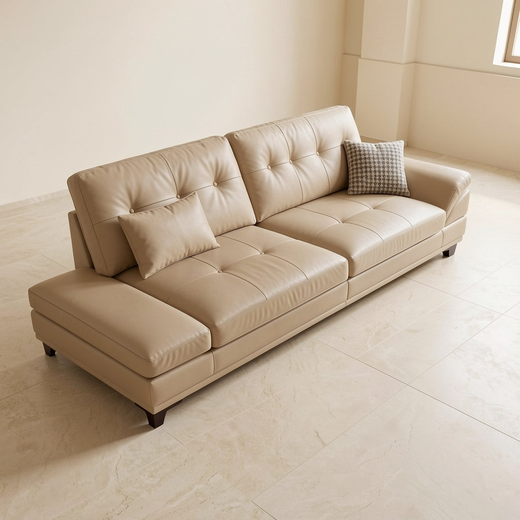 Tufted Brown Sofa (DYLX975) in elevated