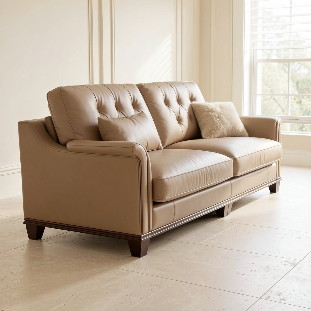Tufted Brown Sofa (DYLX975) in left