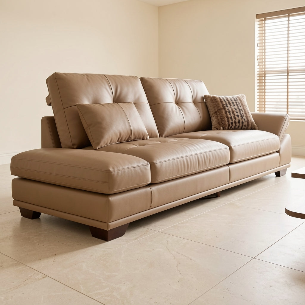 Tufted Brown Sofa (DYLX975) in low