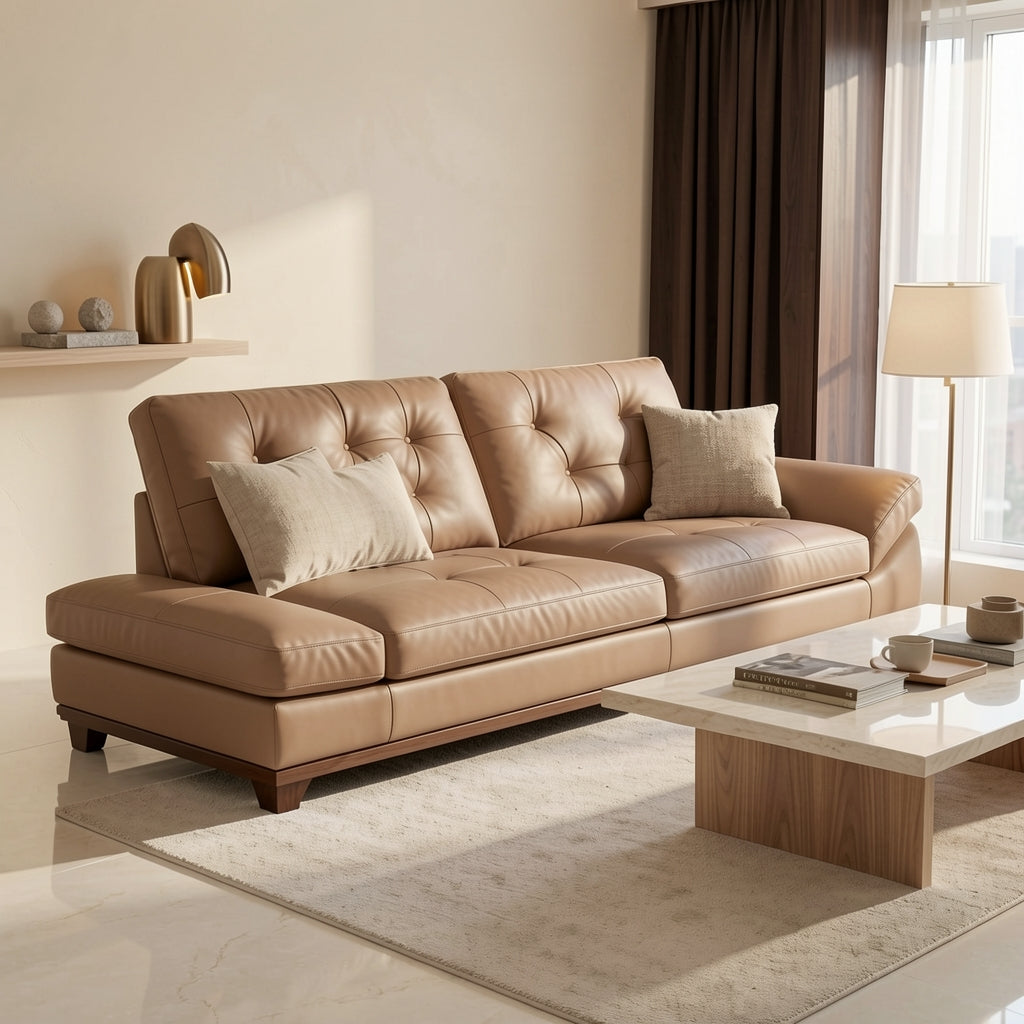 Tufted Brown Sofa (DYLX975) in marble bronze