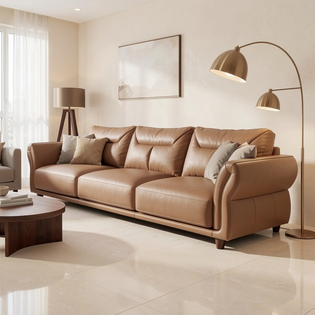 Low Back Brown Sofa (DYMJ9691) in marble bronze