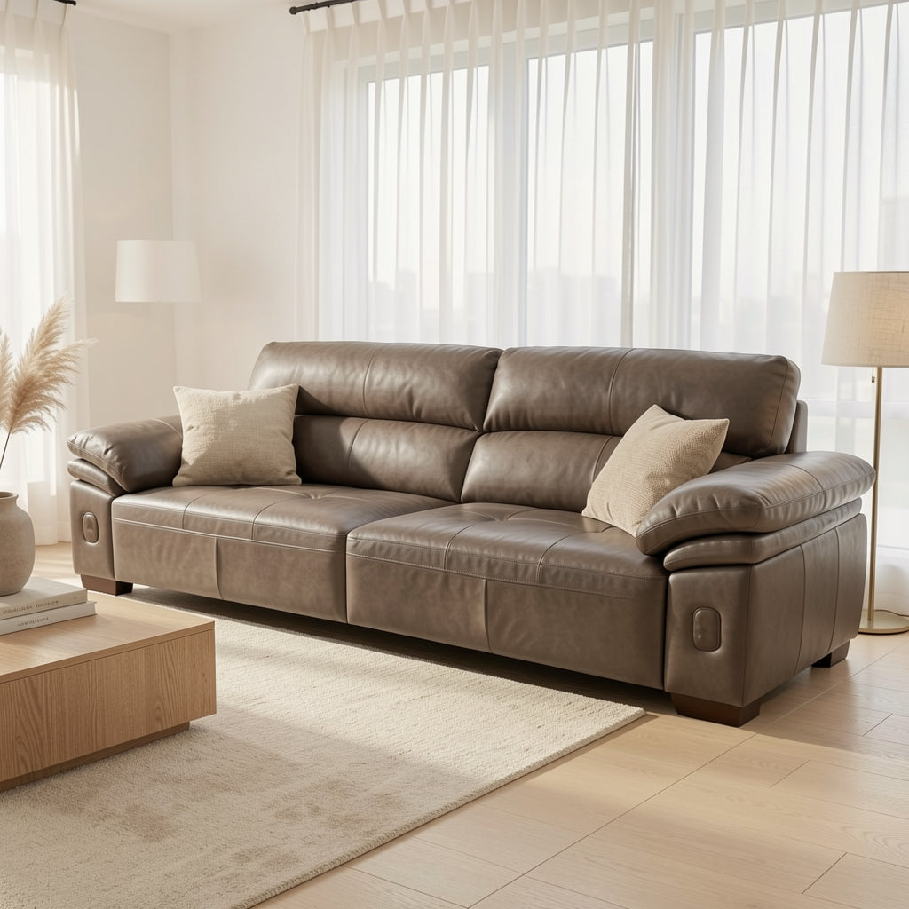 Dark Brown Sofa (DYJLSJ1051) in soft oak daylight