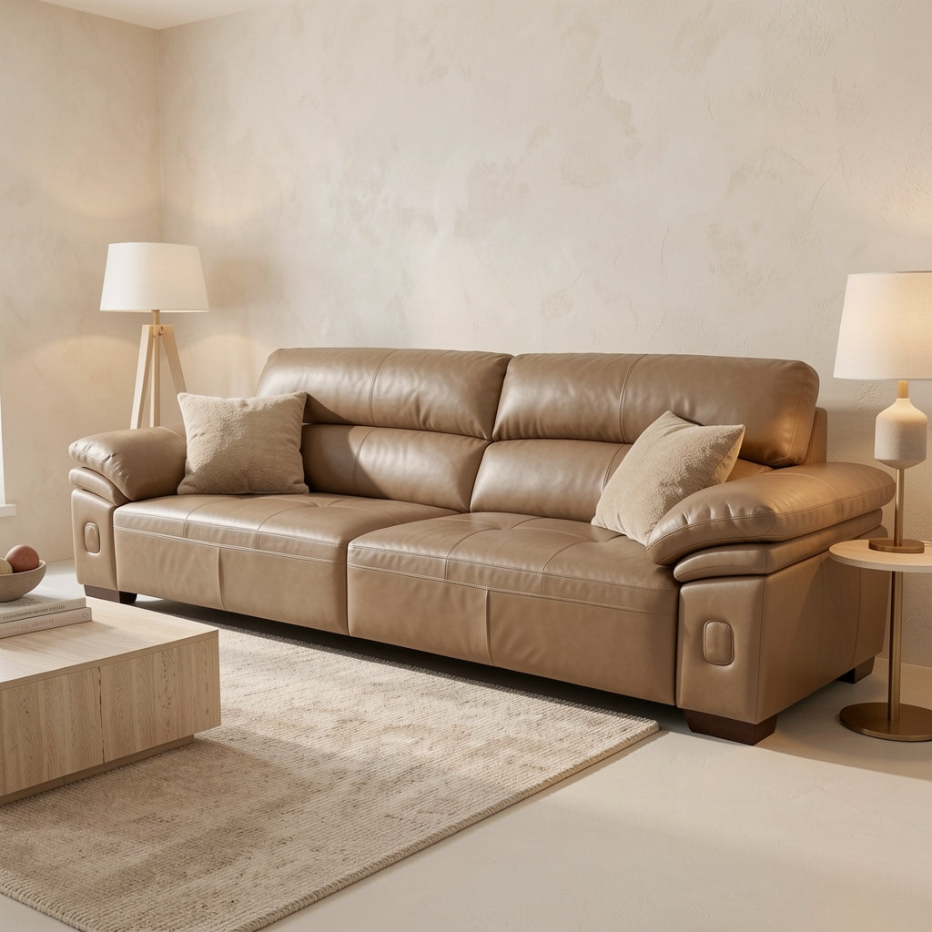 Dark Brown Sofa (DYJLSJ1051) in tonal taupe cocoon