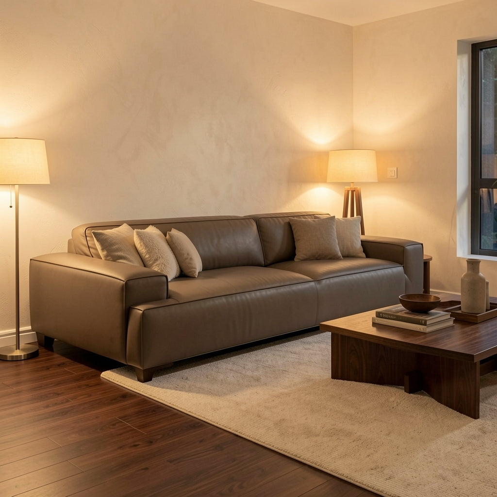 Dark Gray Sofa (DYZN202) in warm evening walnut