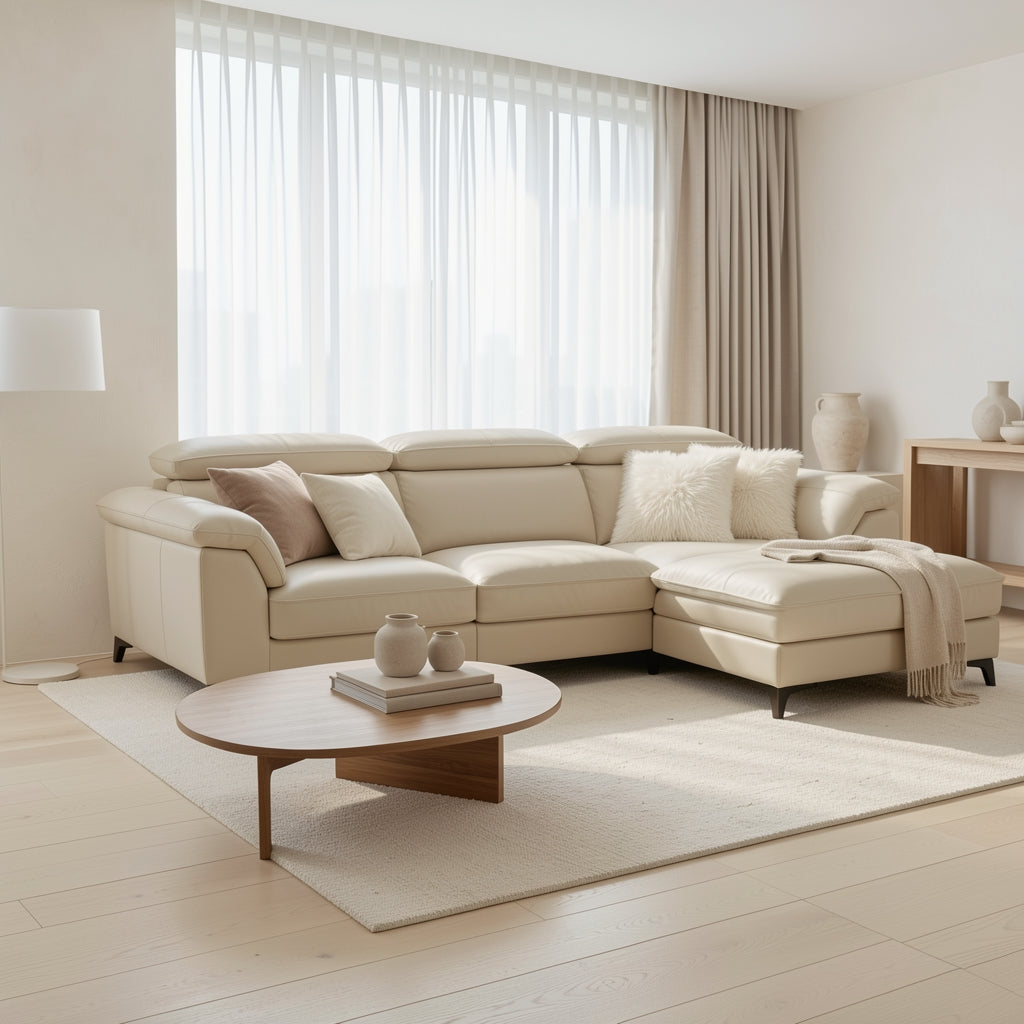 White Sofa (DYZN277) in soft oak daylight