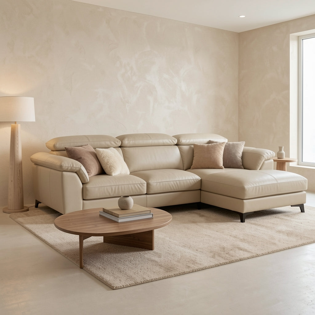 White Sofa (DYZN277) in tonal taupe cocoon