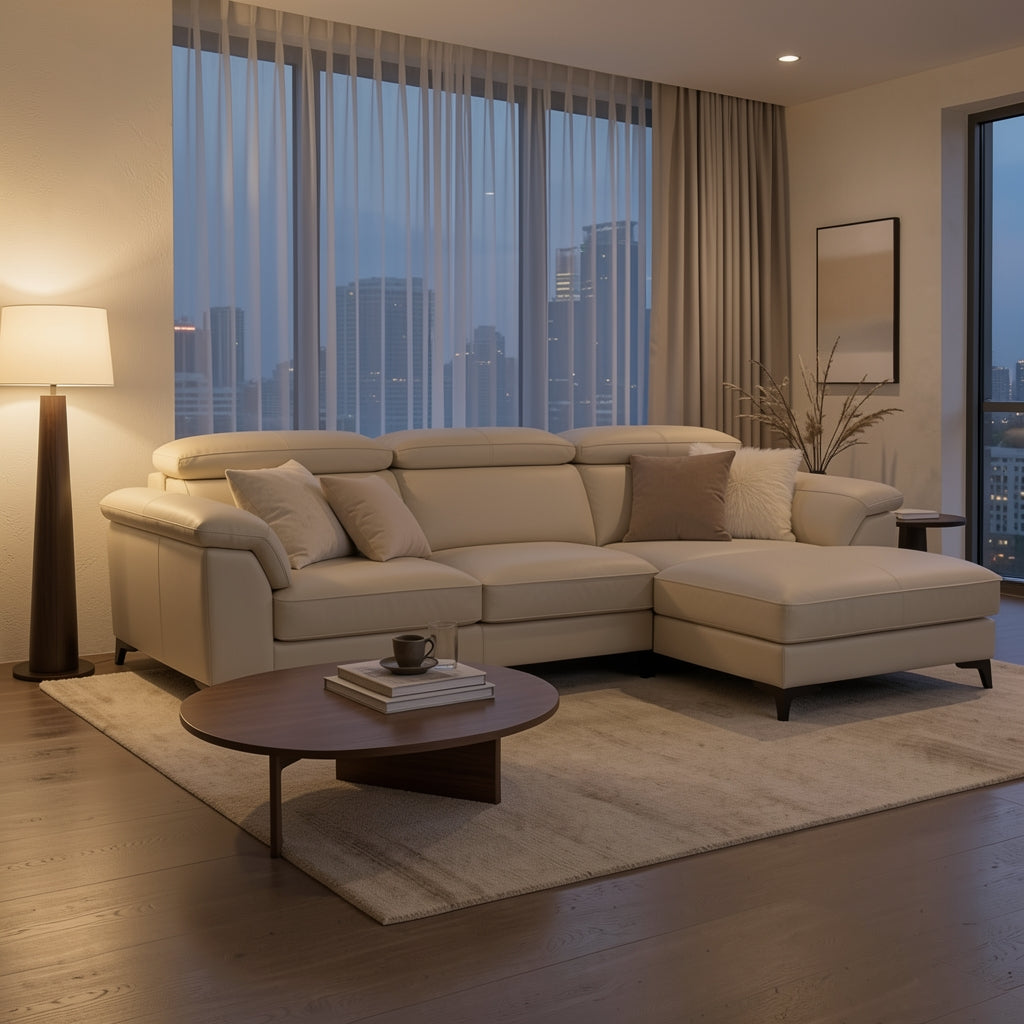 White Sofa (DYZN277) in urban dusk