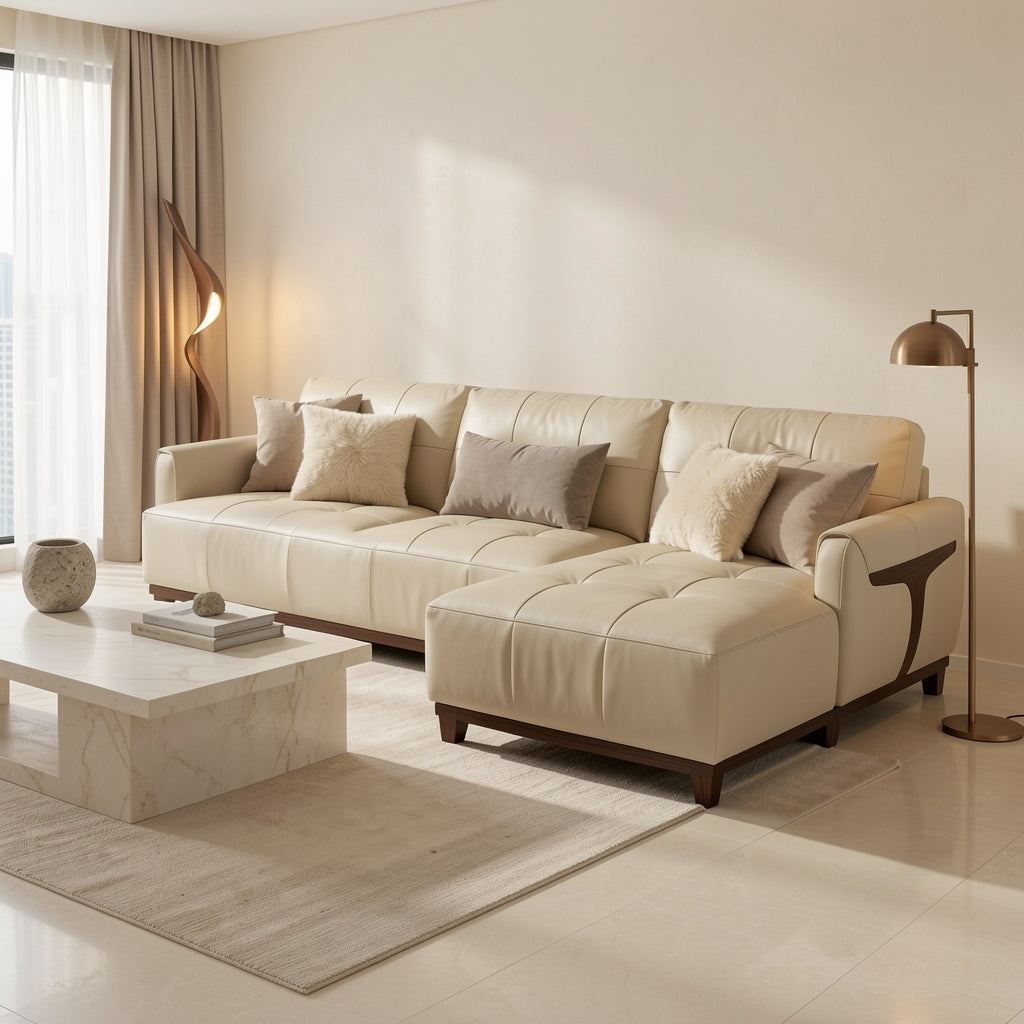 Modern L-shaped Sofa (DYZN212) in marble bronze