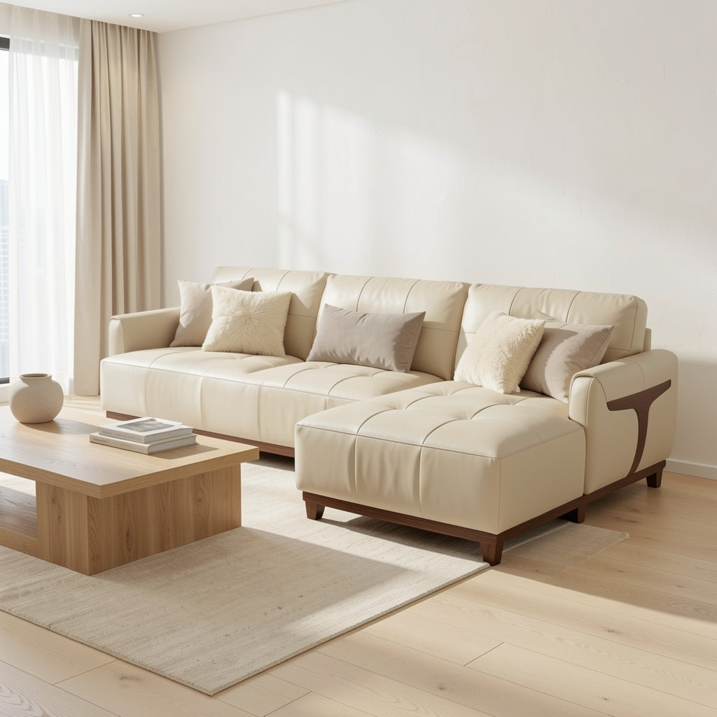 Modern L-shaped Sofa (DYZN212) in soft oak daylight