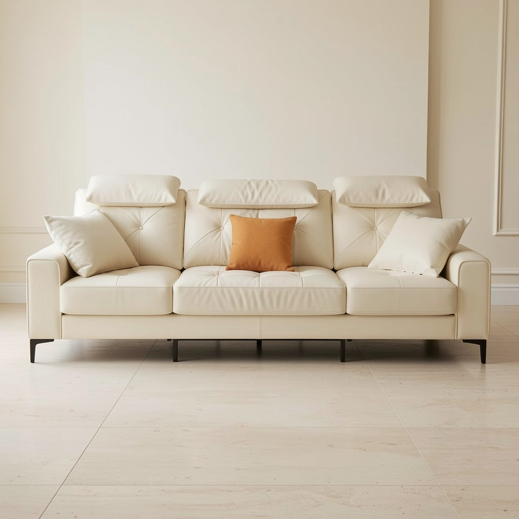 White Modern L-shaped Sofa (DYZN216) in front