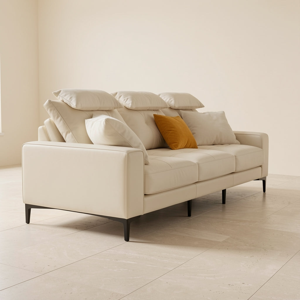 White Modern L-shaped Sofa (DYZN216) in left