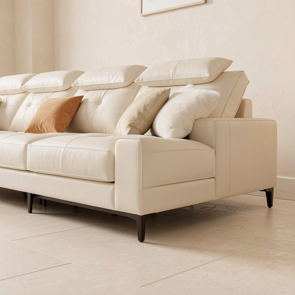 White Modern L-shaped Sofa (DYZN216) in low