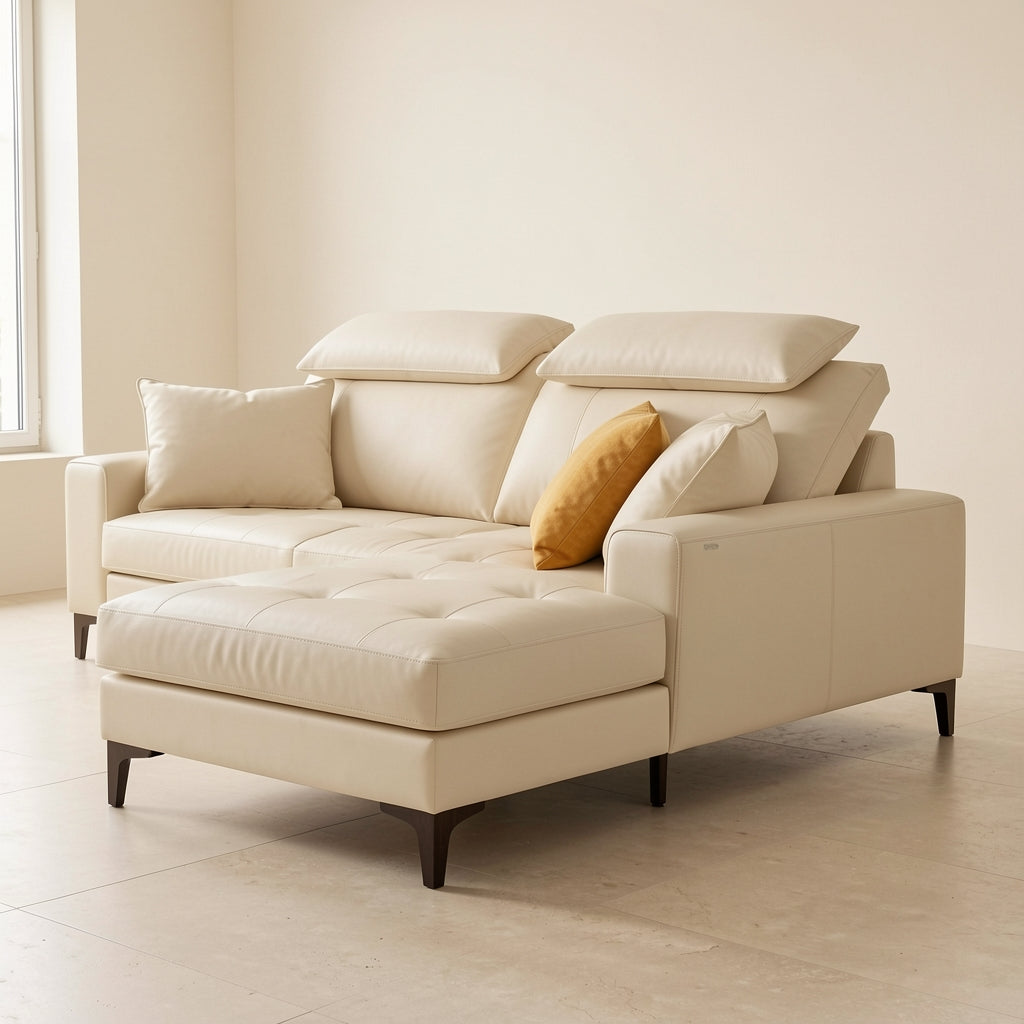 White Modern L-shaped Sofa (DYZN216) in right
