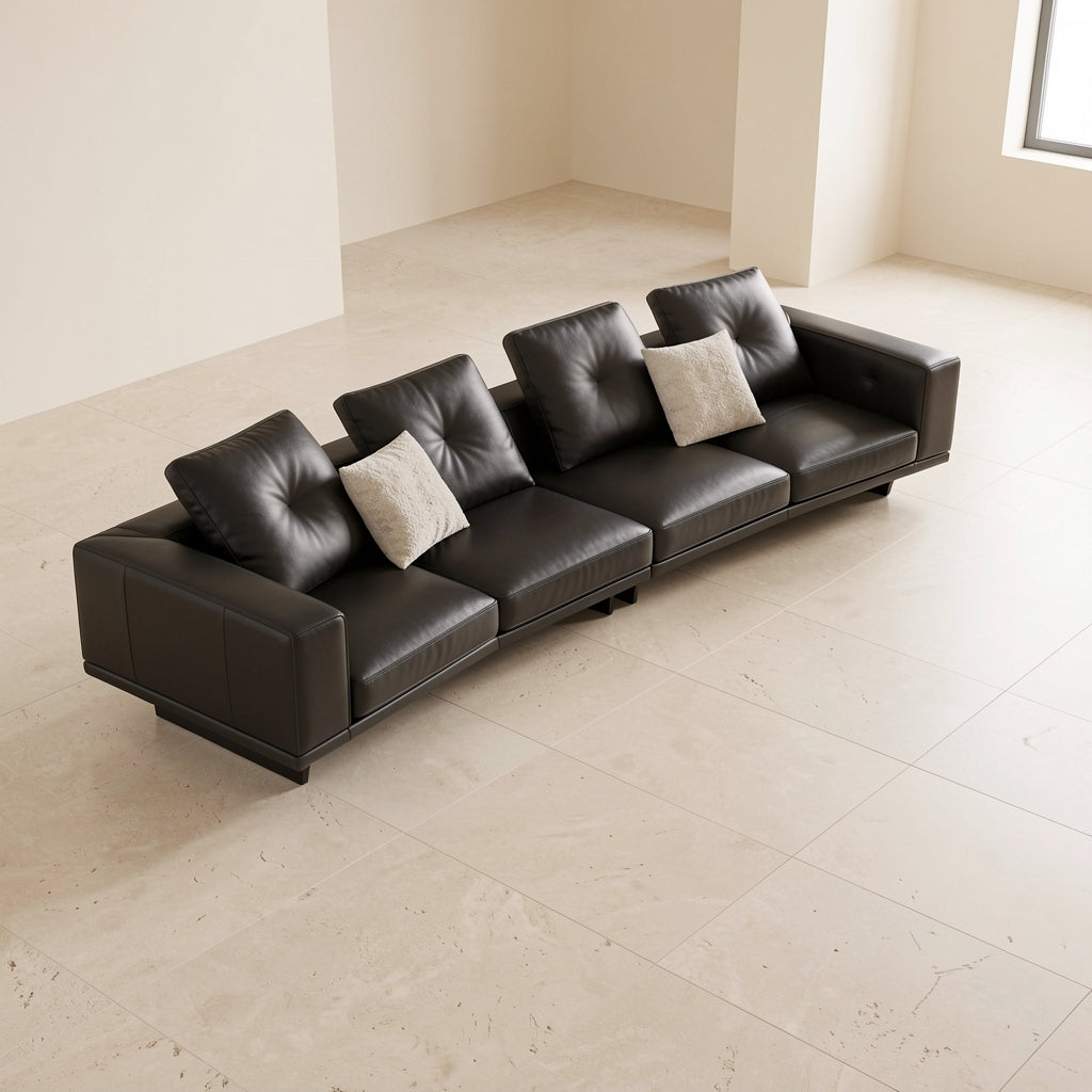 Black Chaise Lounge Sofa (GD28) in elevated