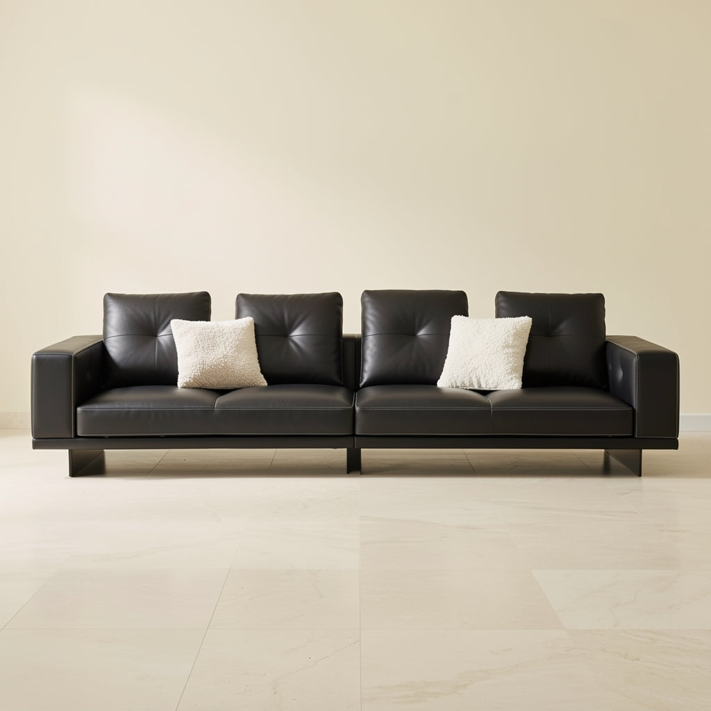 Black Chaise Lounge Sofa (GD28) in front