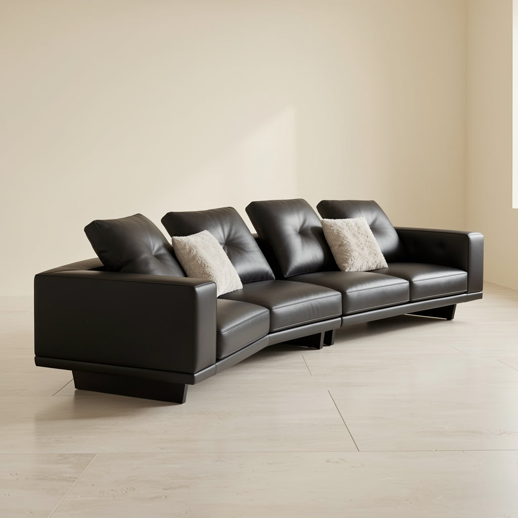 Black Chaise Lounge Sofa (GD28) in left