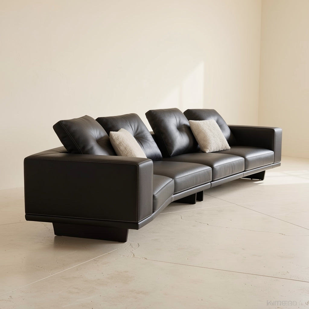 Black Chaise Lounge Sofa (GD28) in right